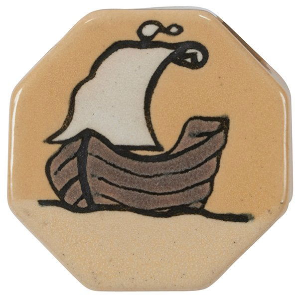 Saturday Evening Girls Viking Ship paperweight 2.5"dia (1 of 2)