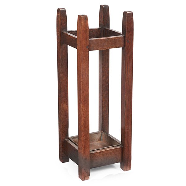 Gustav Stickley umbrella stand, #54 11.5"sq x 33.5"h (1 of 1)
