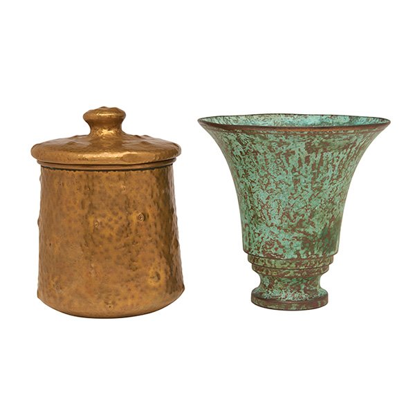 Marshall Field & Co. Art Metal Craft humidor 5"dia x (1 of 1)