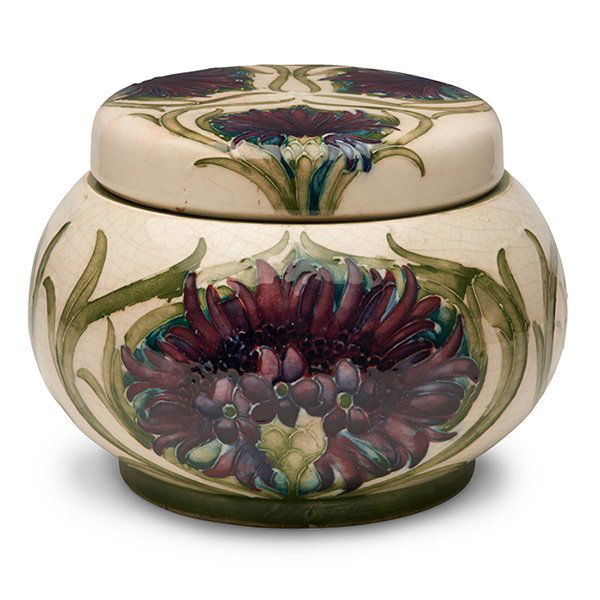 William Moorcroft (1872-1945) Cornflower tobacco jar (1 of 2)