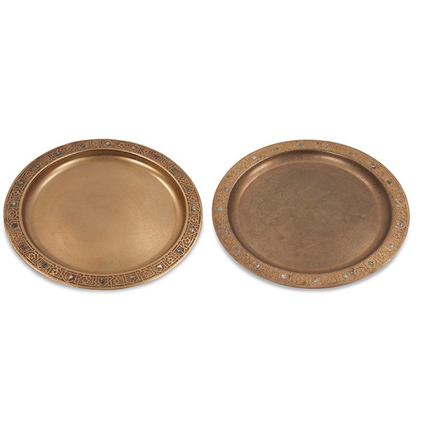 Tiffany Studios Abalone chargers, #1730, two 12"dia (1 of 1)