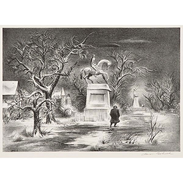Aaron Bohrod, (American, 1907-1992), City Park, Winter, (1 of 3)