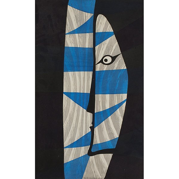Takumi Shinagawa, (Japanese, 1908-2009), Face, 1953, (1 of 2)