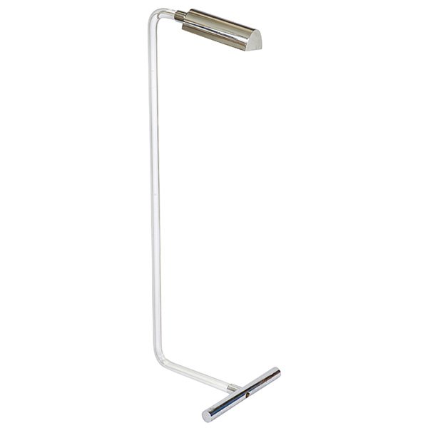 Peter Hamburger for Kovacs floor lamp 14''w x 12''d x: Peter Hamburger for Kovacs, floor lamp, USA, 1960s, chromed steel, Lucite, Kovacs label, 14''w x 12''d x 42.5''h