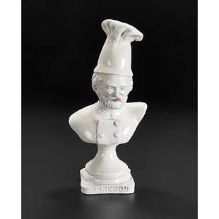 Robert Arneson, (American, 1930-1992), What's Cooking: Robert Arneson, (American, 1930-1992), What's Cooking Gerald?, 1972, glazed ceramic, stamped, dated and titled, 10.25"h Provenance: Provenance: Franklin Parrasch Gallery, New York, New YorkPrivate