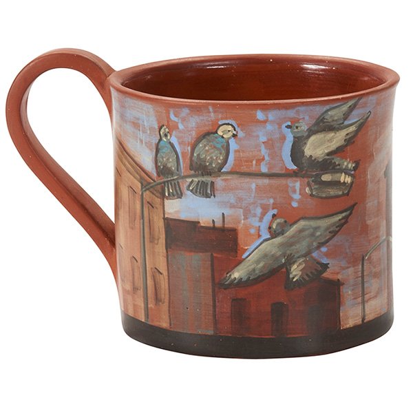 Lidya Buzio, (Uruguayan/American, 1948-2014), Untitled: Lidya Buzio, (Uruguayan/American, 1948-2014), Untitled (Cup), 1980, painted earthenware, signed and dated, 3.75"h x 4.5"w x 3.25"d. Provenance: Provenance: Bonhams New York, June 11, 2009, Lot 5259
