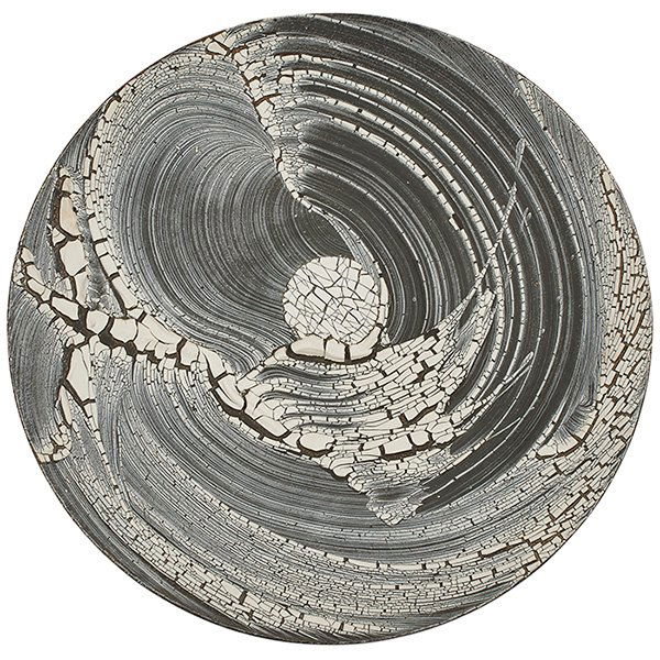 Robert Sperry, (American, 1927-1998), Platter Form #731: Robert Sperry, (American, 1927-1998), Platter Form #731, 1986, stoneware, slipglaze, signed and dated, 27"dia. Provenance: Provenance: Esther Saks Gallery, Chicago, Illinois