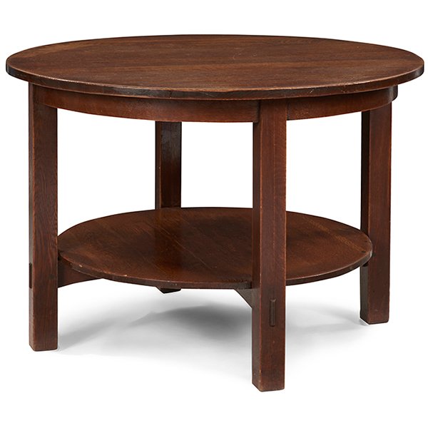 L & JG Stickley table, #543 42.5"dia x 29.5"h (1 of 1)