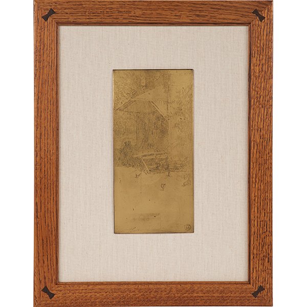 E.T. Hurley, (American, 1869-1950), Untitled (Barnyard (1 of 1)