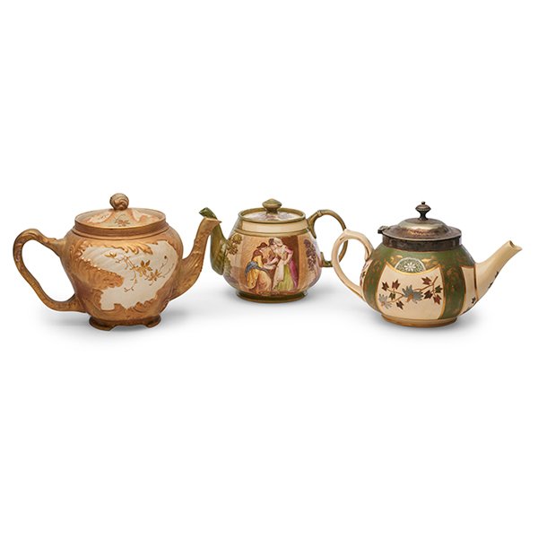 James Macintyre & Co. teapots, three largest: 10"w x (1 of 1)