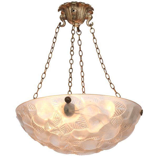 Rene Lalique (1860-1945) Lausanne plafonnier 15"dia x (1 of 2)
