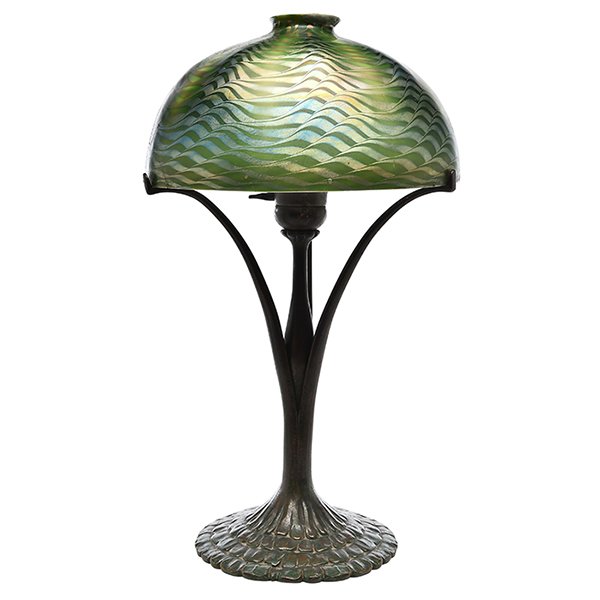 Tiffany Studios Damascene desk lamp base: 9.5"dia x (1 of 1)
