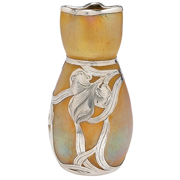 Loetz vase 3"dia x 6"h (1 of 3)