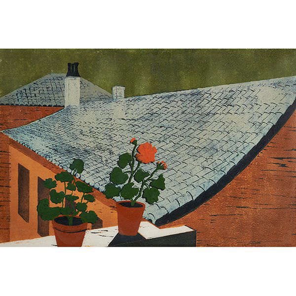 Davira Fisher, (American, 1918-1986), Spanish Roofs, (1 of 2)