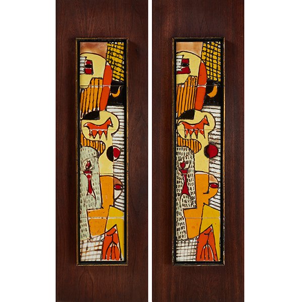 Harris Strong (1920-2006) wall plaques, pair tiles: 30" (1 of 3)