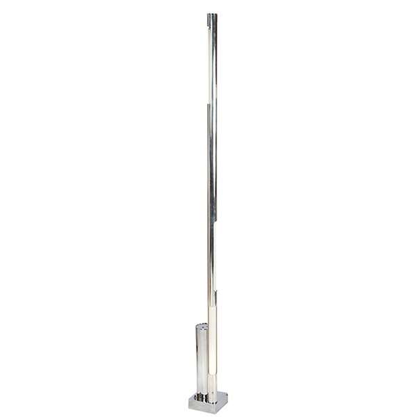 Robert Sonneman (American, 20th c.) for Sonneman: Robert Sonneman (American, 20th c.) for Sonneman Lighting, floor lamp, USA, c. 1965, aluminum, chrome-plated steel, Sonneman label, 6"w x 6"d x 76.25"h
