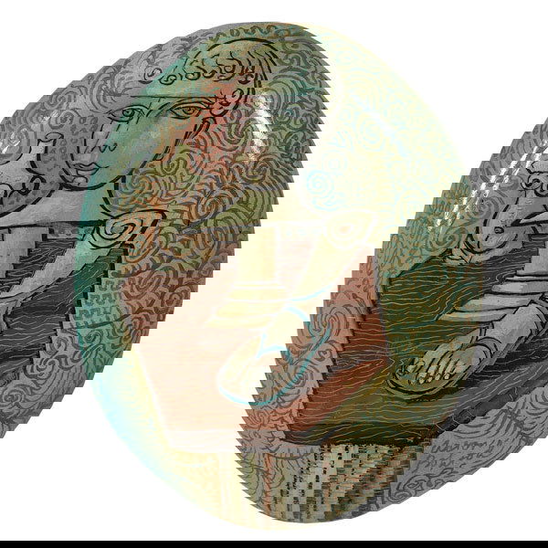 Aaron Bohrod, Still Life, oil: Aaron Bohrod (American, 1907-1992), "Still Life", c.1940; oil/lacquer on plaster, 7" x 5.25", signed. Important Chicago modernist. Bohrod created decorative objects and designed ceramics throughout hi