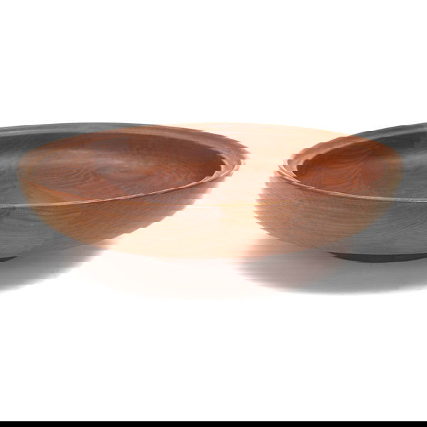 Henning Koppel bowl, by Georg Jensen: Large Henning Koppel bowl, by Georg Jensen, teak, Denmark, branded mark "Georg Jensen Henning Koppel Made in Denmark", 19"dia. x 5"h, very good condition