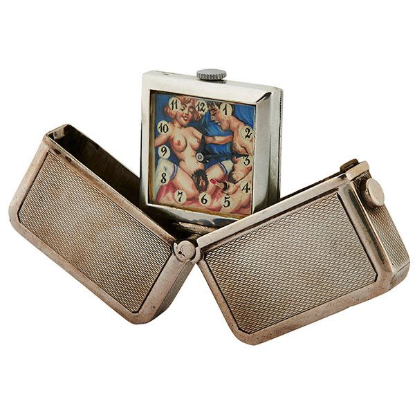 Brevete Amorous Couple automated travel watch 1 3/8"w x (1 of 1)