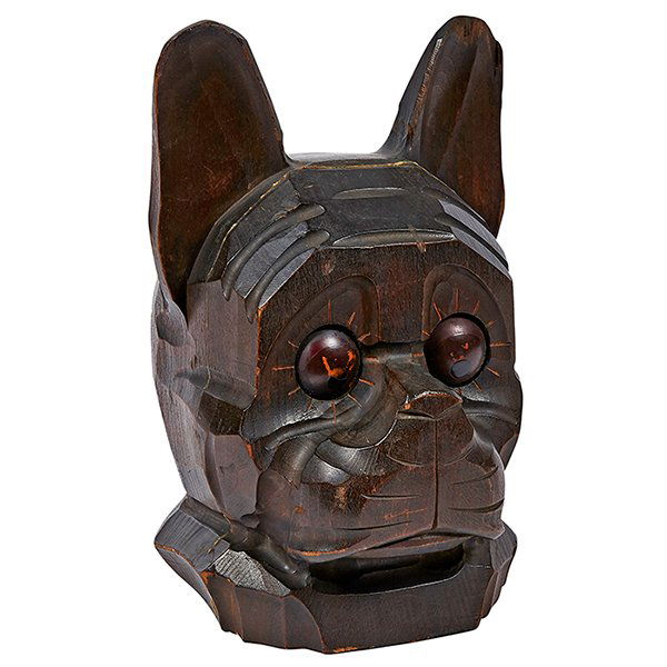 Oswald Uhrenfabrik French Bulldog rolling eye clock (1 of 1)