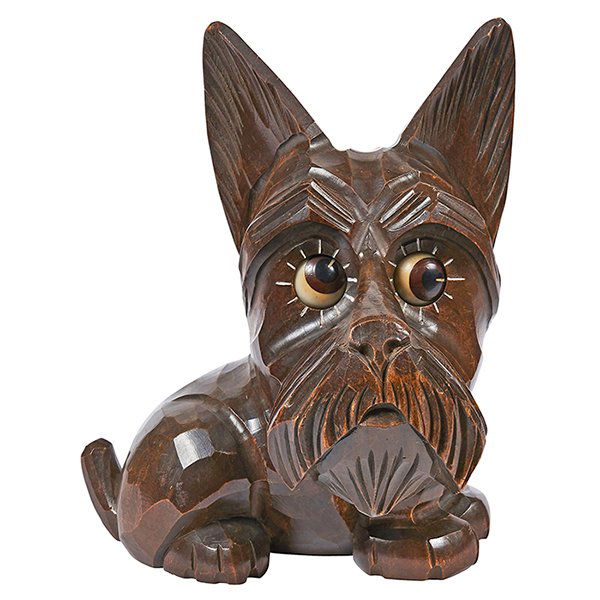 Oswald Uhrenfabrik Scottish Terrier rolling eye clock (1 of 1)