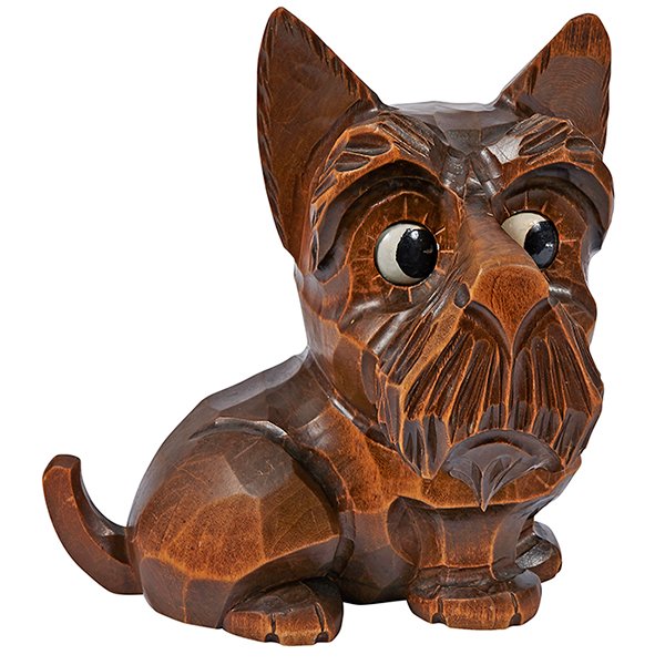Oswald Uhrenfabrik Scottish Terrier rolling eye clock, (1 of 1)