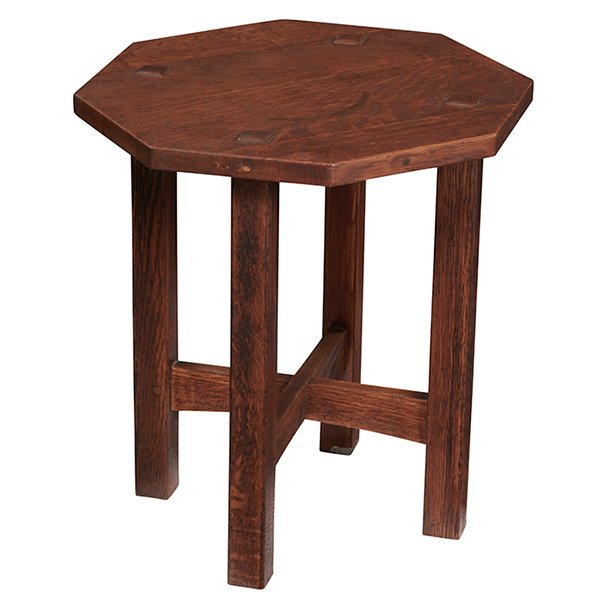 L & JG Stickley tabouret, #559 18"w x 18"d x 20"h: L & JG Stickley, tabouret, #559, Fayetteville, NY, oak, partial signature "The Work Of", 18"w x 18"d x 20"h