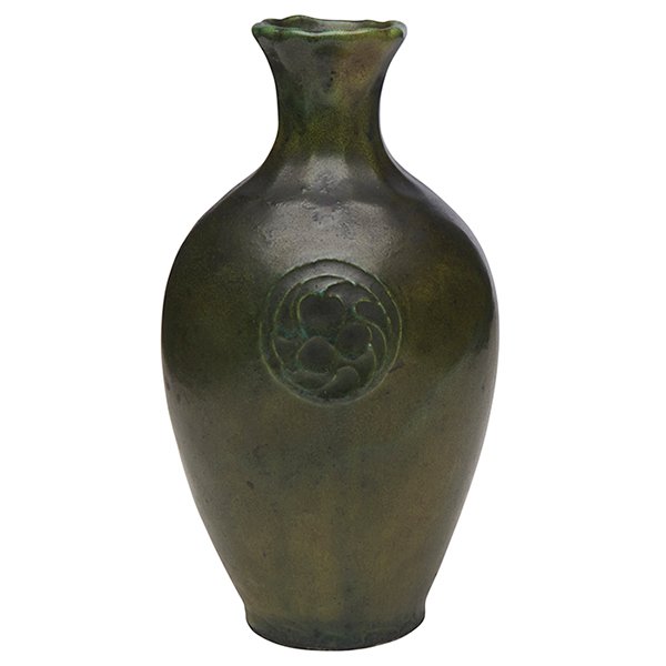 Jervis Pottery vase 3.25"dia x 6"h (1 of 2)