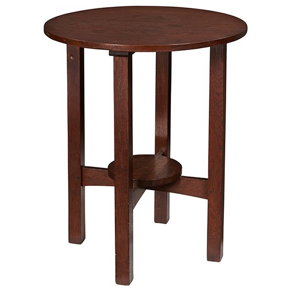 L & JG Stickley table, #575 24"dia x 29"h (1 of 1)