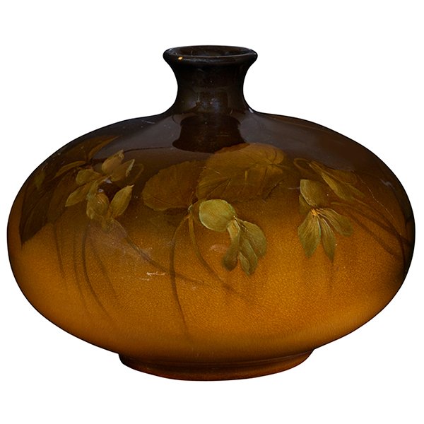 Anna Marie Valentine (1884-1905) for Rookwood Pottery: Anna Marie Valentine (1884-1905) for Rookwood Pottery, vase, #762C, Cincinnati, OH, 1897, Standard glazed ceramic, signed, dated, numbered, 6.5"dia x 5"h