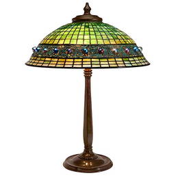 Tiffany Studios Geometric Jewel table lamp, base #532