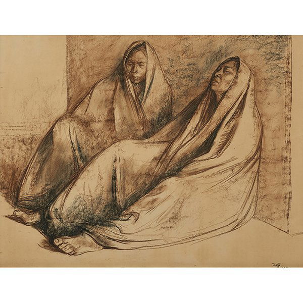 Francisco Zuniga, (Mexican, 1912-1998), Dos Mujeres, (1 of 3)