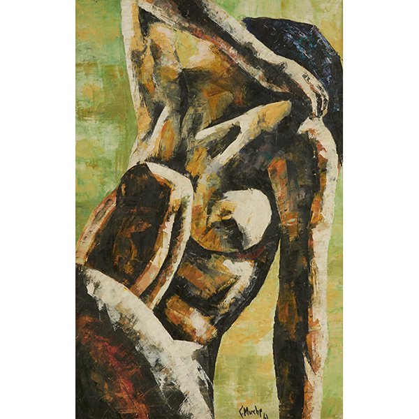 Christian Marche, (American, 20th century), Reclining: Christian Marche, (American, 20th century), Reclining Nude, 1961, oil on canvas, signed and dated lower right, 19" x 12.5"