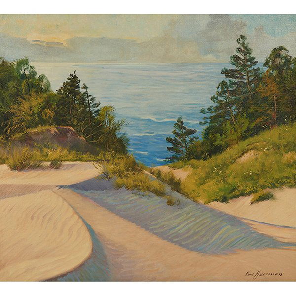 Carl Hoerman, (American, 1885-1955), Dunes, oil on (1 of 2)