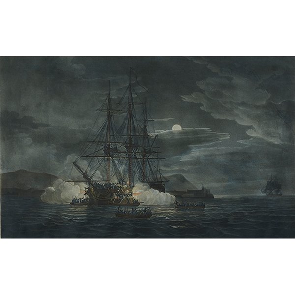 Oswald Walters Brierly, (British, 1817-1894), A Gale in: Oswald Walters Brierly, (British, 1817-1894), A Gale in the Baltic, Coup de Vent Dans la Baltique (together with a work After Thomas Whitcombe and John Peltro, three works total), color lithograph, 14