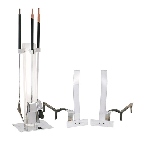 Alessandro Albrizzi (1934-1994) fire tools and andirons (1 of 1)