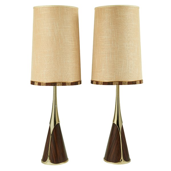 Laurel Lamp Co. table lamps, pair bases: 7"dia x (1 of 1)