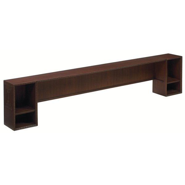 Frank Lloyd Wright shelf: Frank Lloyd Wright shelf, manufactured by Heritage Henredon, designed to sit on top of 2000 series sideboard, shelves hang over sides, Taliesin design to edge and concentric squares at sides, original