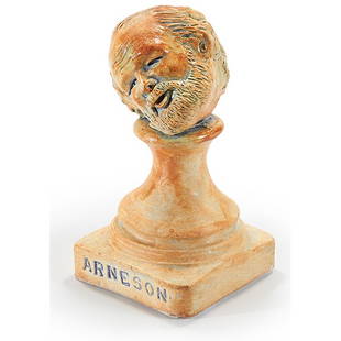 Robert Arneson (American, 1930-1992), Self Portrait: Robert Arneson (American, 1930-1992), Self Portrait Trophy Bust, 1977, glazed ceramic, stamped and dated, 5"h Provenance: Rago Arts and Auction Center, Lambertville, New Jersey, October 28, 2012,