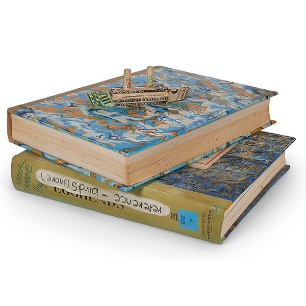 Richard Shaw (American, b. 1941), The Spreading Age,: Richard Shaw (American, b. 1941), The Spreading Age, 1994-1995, porcelain with decal overglazes, 7"h x 16"w x 19"d Provenance: Perimeter Gallery, Chicago, Illinois