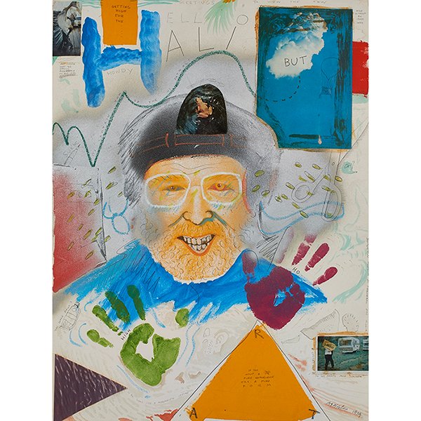 Robert Arneson (American, 1930-1992), Hello Halibut,: Robert Arneson (American, 1930-1992), Hello Halibut, 1974, mixed media on paper, signed and dated lower right, 29.5" x 22.25" Provenance: Bonhams & Butterfields, San Francisco, California, November 19