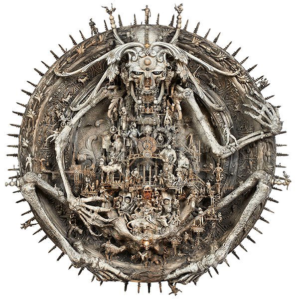 Kris Kuksi (American, b. 1973), The Guardian, 2008,: Kris Kuksi (American, b. 1973), The Guardian, 2008, mixed media assemblage, 33"h x 33"w x 9"d Provenance: Joshua Liner Gallery, New York, New YorkLiterature: Kris Kuksi, Kris Kuksi: Divination and Del