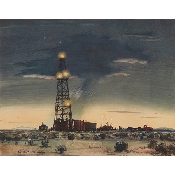 Peter Hurd, (American, 1904-1984), The Wildcat Well, (1 of 2)