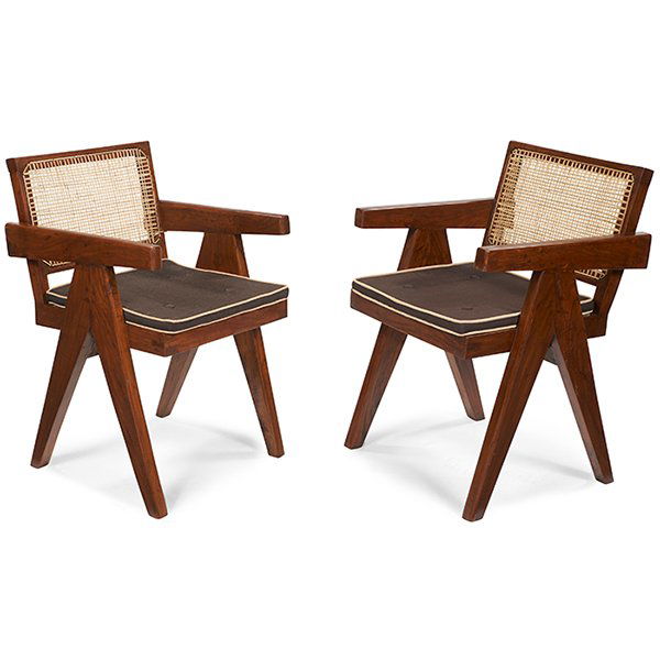 Pierre Jeanneret V-Leg Armchairs pair model PJ-SI-28-A (1 of 1)