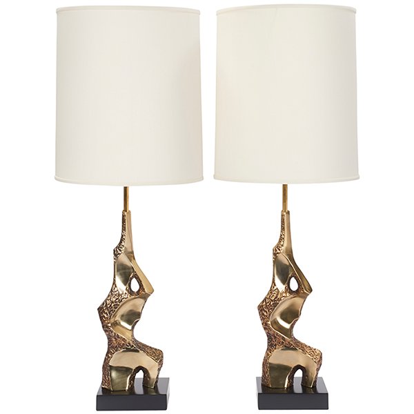 Laurel Lamp Co., Brutalist table lamps, pair (1 of 1)