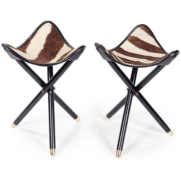 African folding camp stools pair, Nairobi, Kenya 1960s (1 of 1)