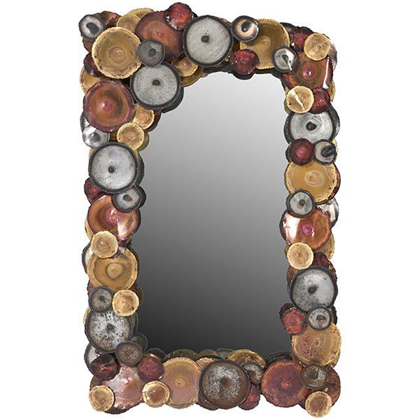 C. Jere style mirror, USA, 1970s, brass, copper (1 of 1)