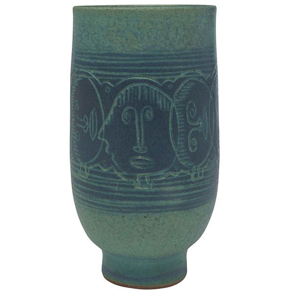 Edwin & Mary Scheier vase, glazed earthenware, 7"h (1 of 3)