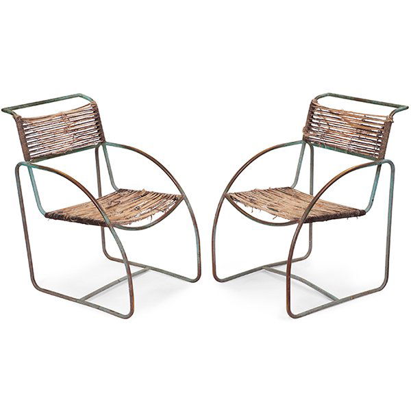 Walter Lamb for Brown Jordan chairs, pair, bronze (1 of 1)