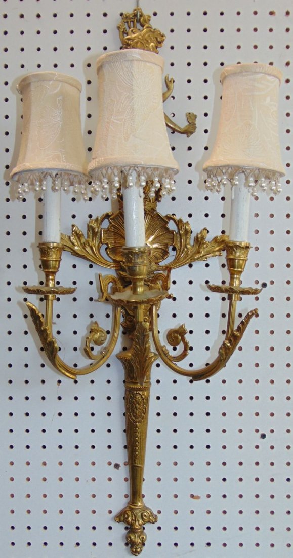 Pair (2) Vintage Brass Wall Sconces (1 of 5)
